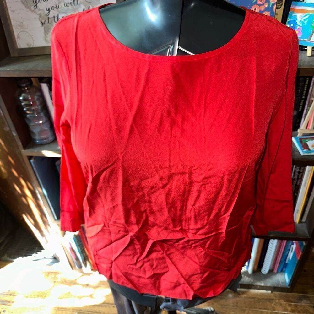 Madewell bright red minimalist sustainable S blouse
